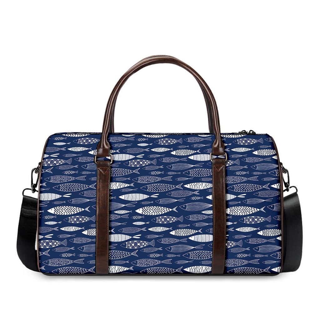 Ornamental Fish Pattern Print Duffle Bag