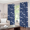 Ornamental Fish Pattern Print Extra Wide Grommet Curtains