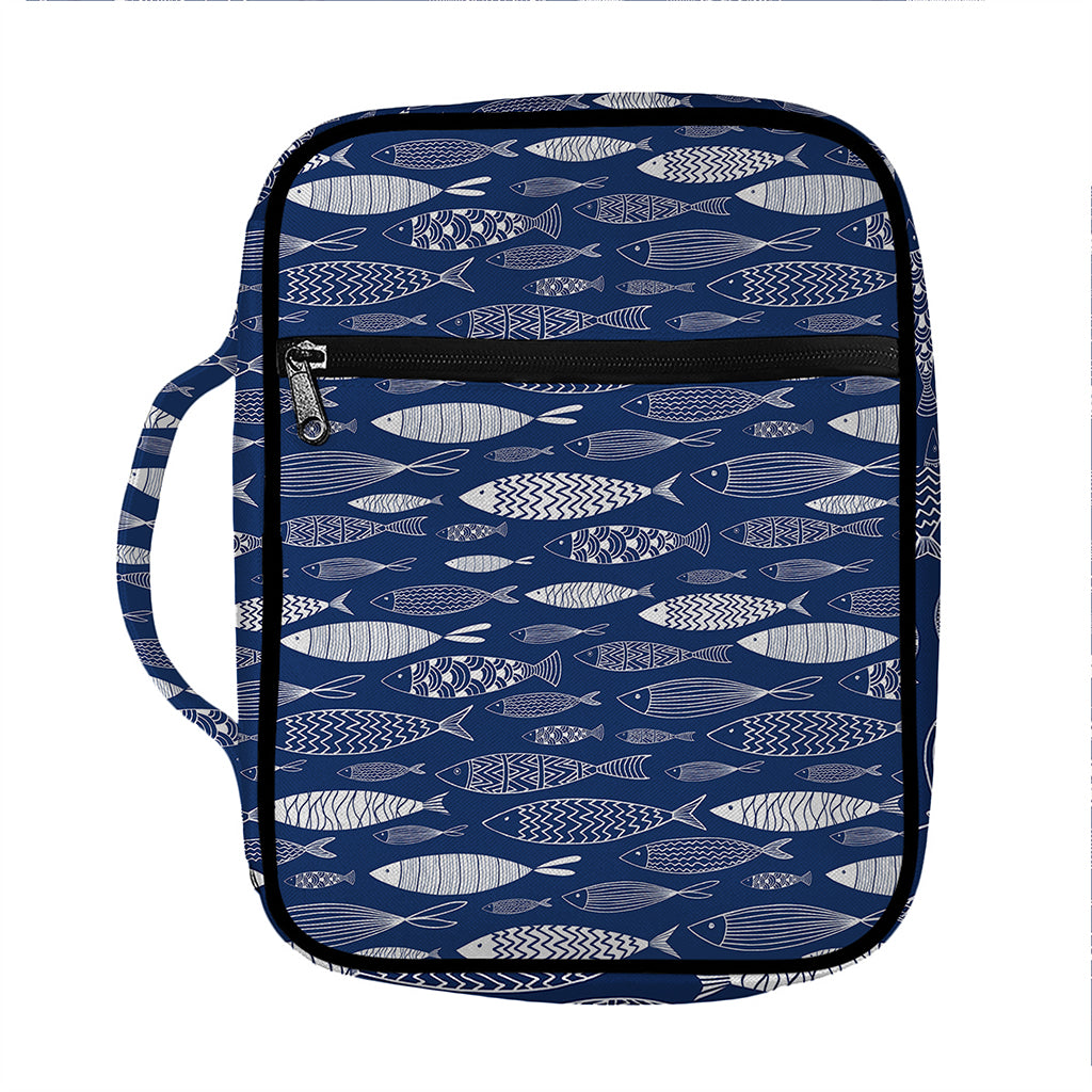 Ornamental Fish Pattern Print Front Pocket Bible Bag