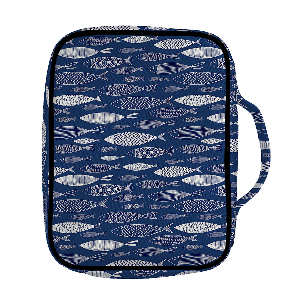 Ornamental Fish Pattern Print Front Pocket Bible Bag