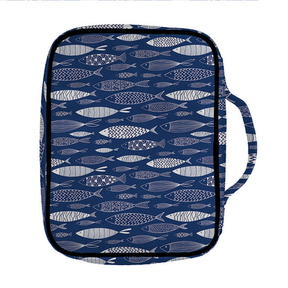Ornamental Fish Pattern Print Front Pocket Bible Bag