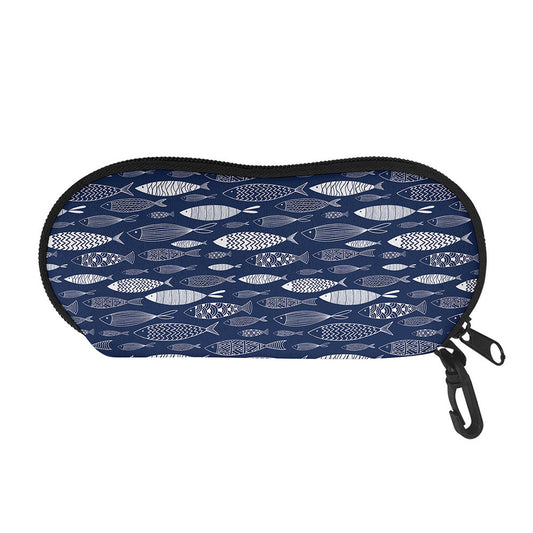 Ornamental Fish Pattern Print Glasses Case