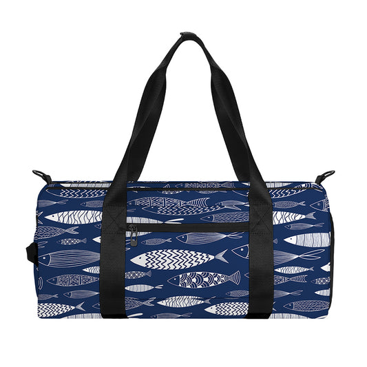 Ornamental Fish Pattern Print Gym Bag