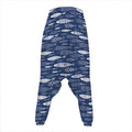 Ornamental Fish Pattern Print Hammer Pants