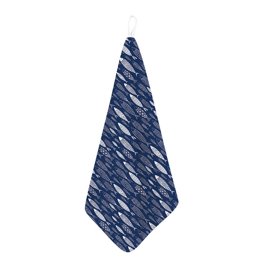 Ornamental Fish Pattern Print Hand Towel