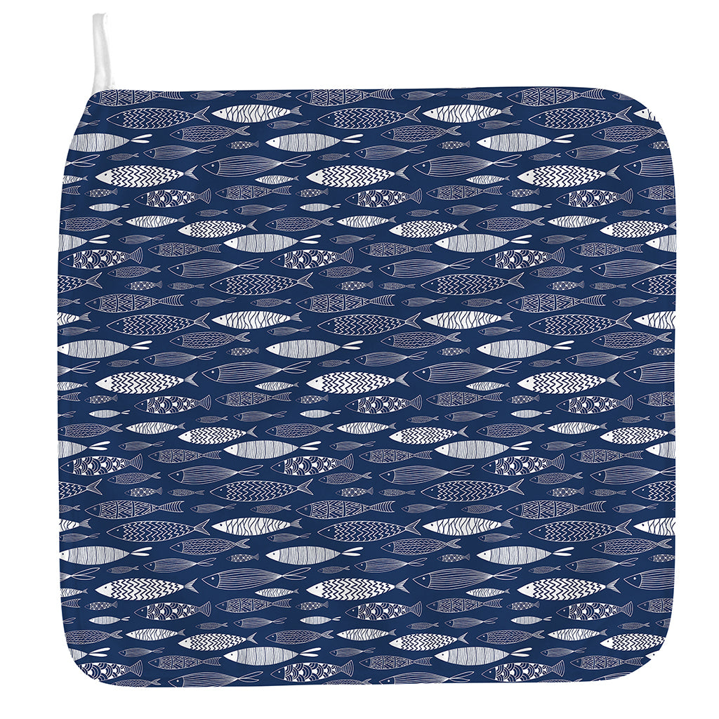 Ornamental Fish Pattern Print Hand Towel