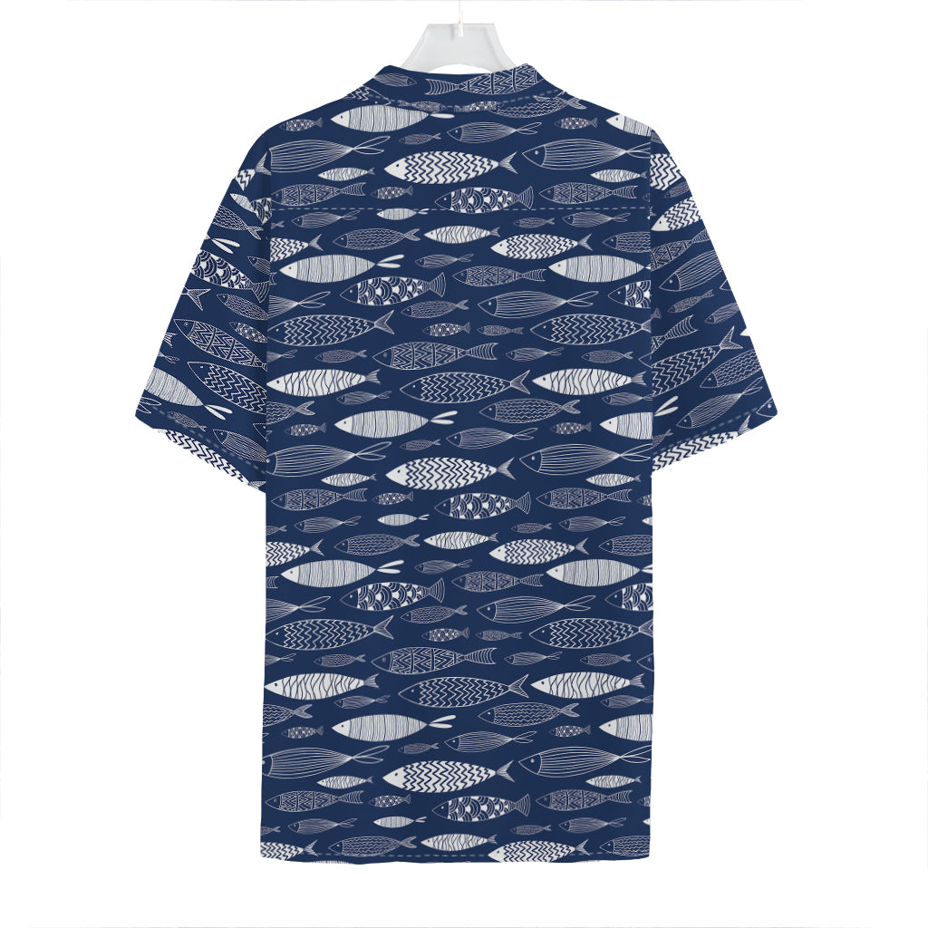 Ornamental Fish Pattern Print Hawaiian Shirt