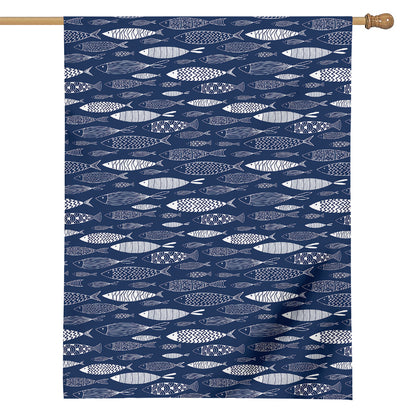 Ornamental Fish Pattern Print House Flag