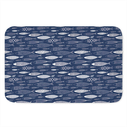 Ornamental Fish Pattern Print Indoor Door Mat