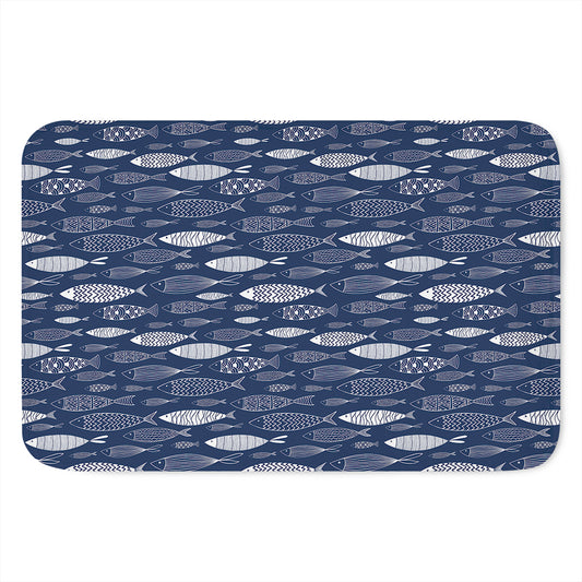 Ornamental Fish Pattern Print Indoor Door Mat