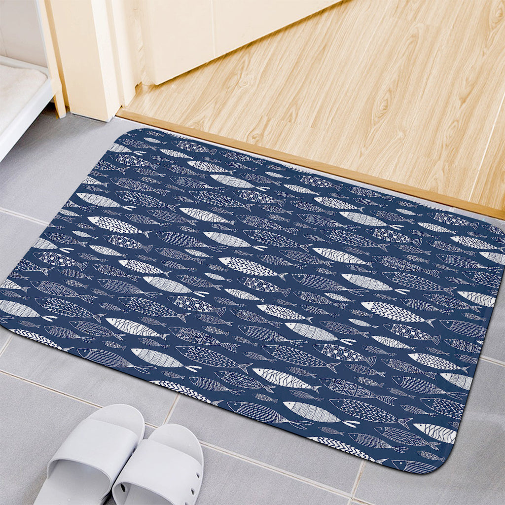 Ornamental Fish Pattern Print Indoor Door Mat