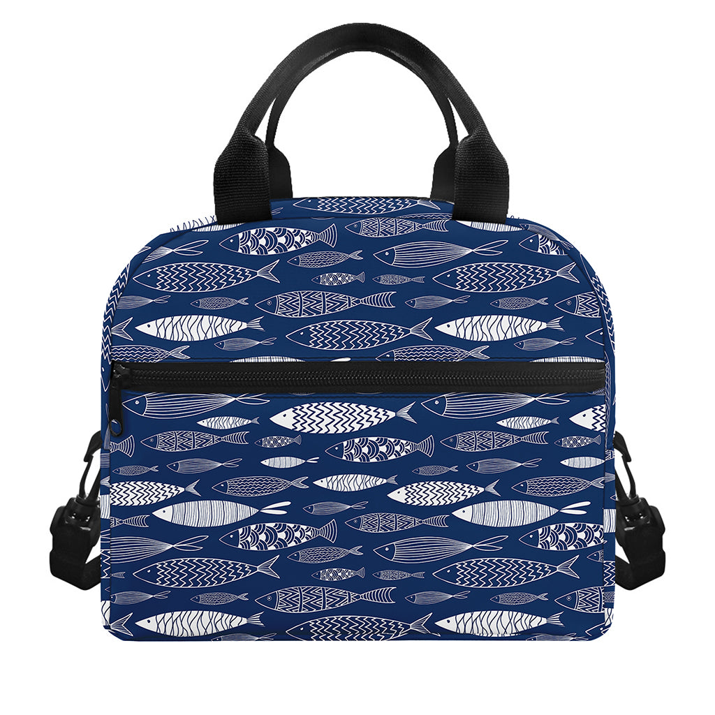 Ornamental Fish Pattern Print Insulated Lunch Bag