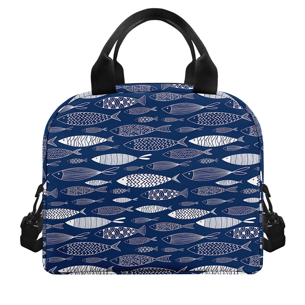 Ornamental Fish Pattern Print Insulated Lunch Bag