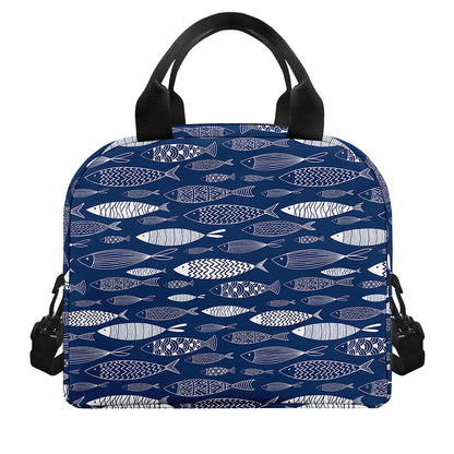 Ornamental Fish Pattern Print Insulated Lunch Bag