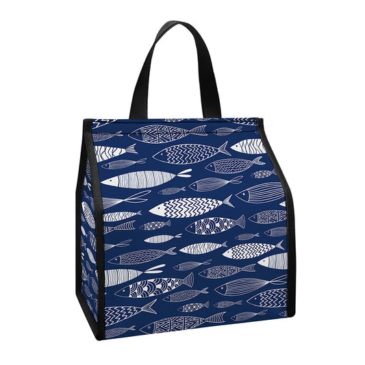 Ornamental Fish Pattern Print Insulated Lunch Tote