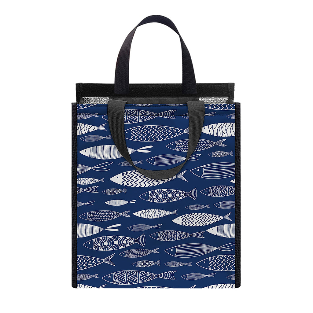 Ornamental Fish Pattern Print Insulated Lunch Tote