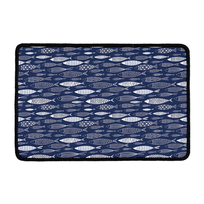 Ornamental Fish Pattern Print Kitchen Mat
