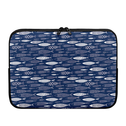 Ornamental Fish Pattern Print Laptop Sleeve