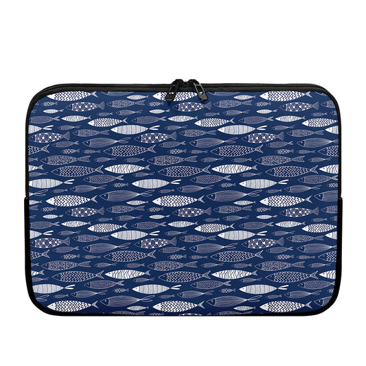 Ornamental Fish Pattern Print Laptop Sleeve