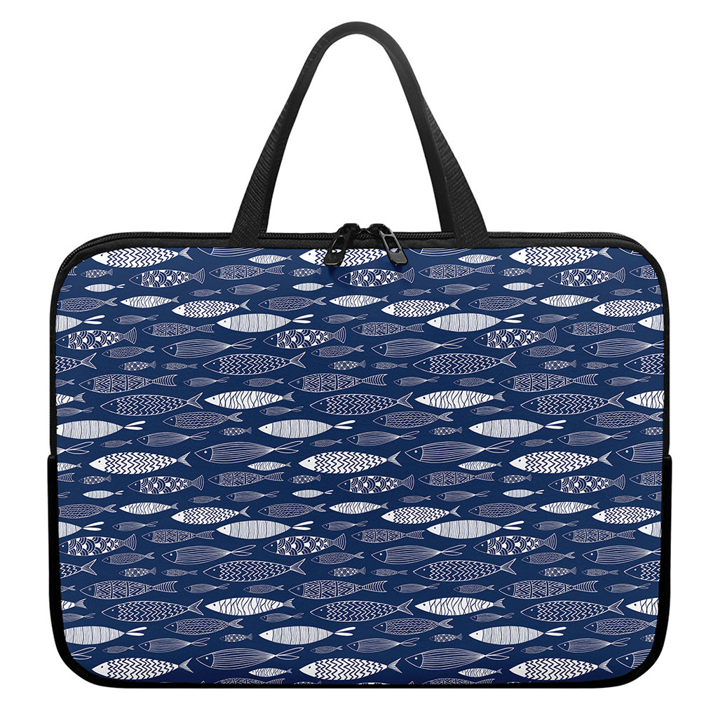 Ornamental Fish Pattern Print Laptop Sleeve With Handle