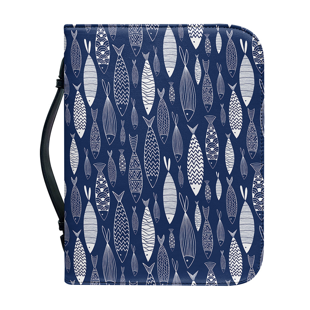 Ornamental Fish Pattern Print Leather Bible Cover