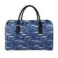 Ornamental Fish Pattern Print Leather Duffel Bag