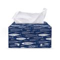 Ornamental Fish Pattern Print Leather Tissue Box Cover