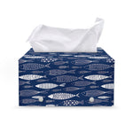 Ornamental Fish Pattern Print Leather Tissue Box Cover