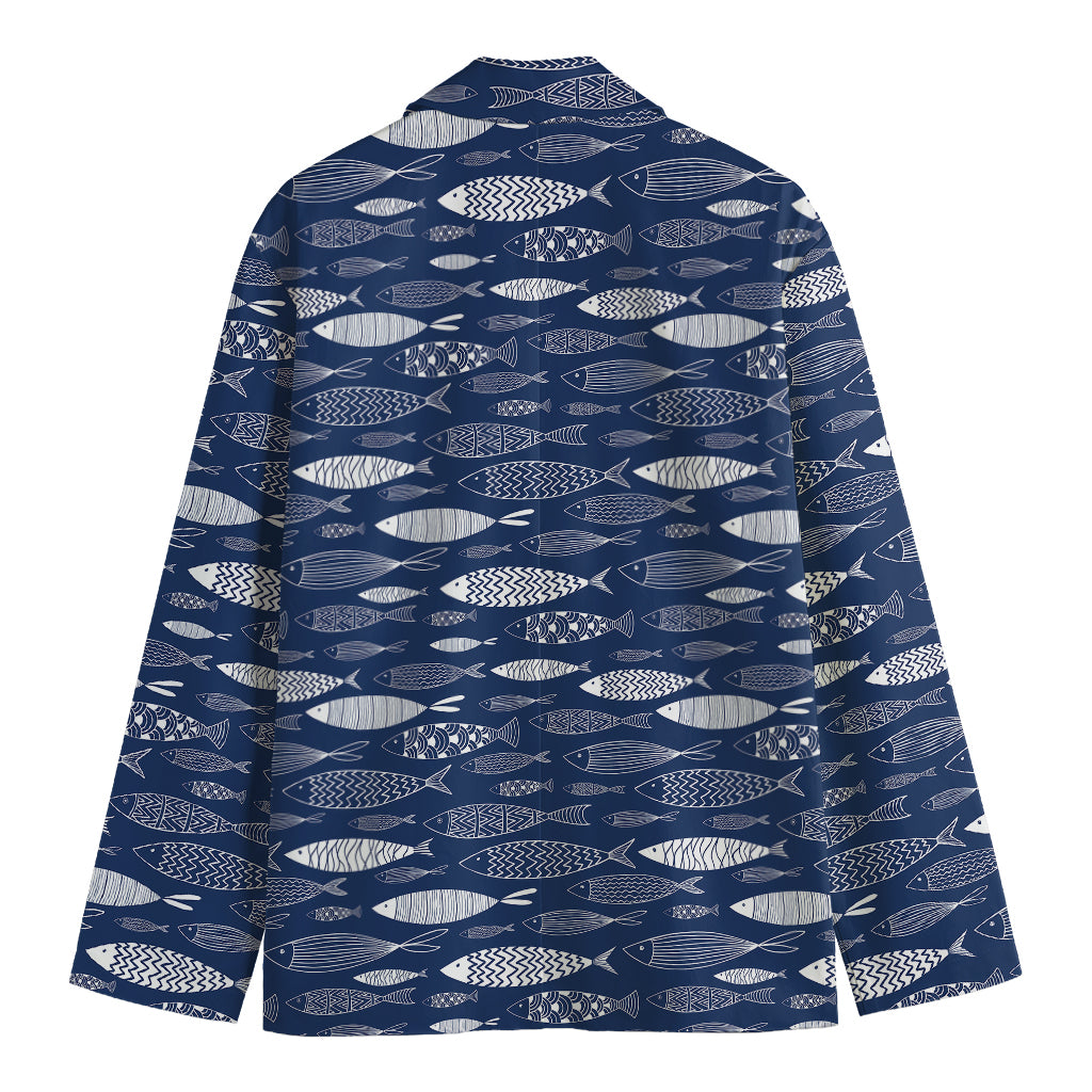 Ornamental Fish Pattern Print Men's Blazer