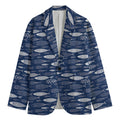 Ornamental Fish Pattern Print Men's Cotton Blazer