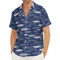 Ornamental Fish Pattern Print Men's Deep V-Neck Shirt