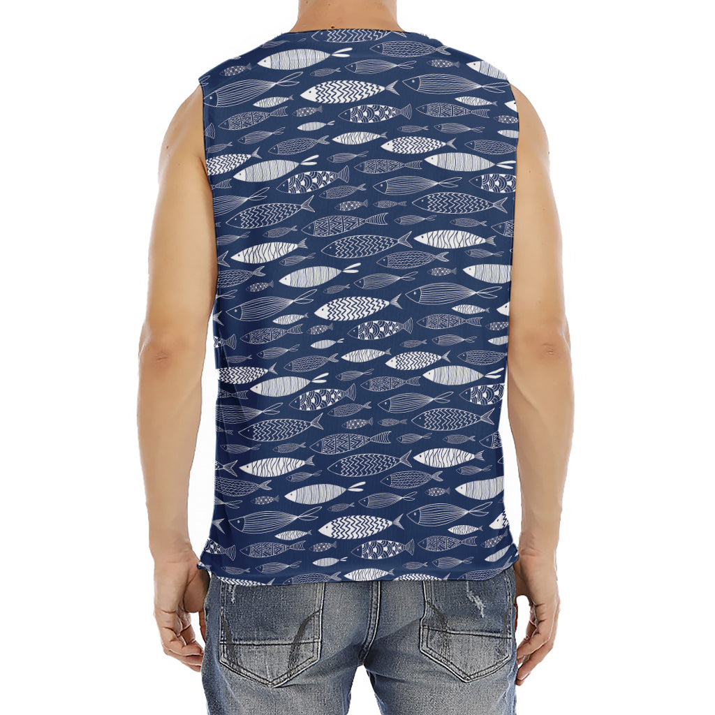 Ornamental Fish Pattern Print Men's Fitness Tank Top