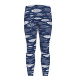Ornamental Fish Pattern Print Men's leggings