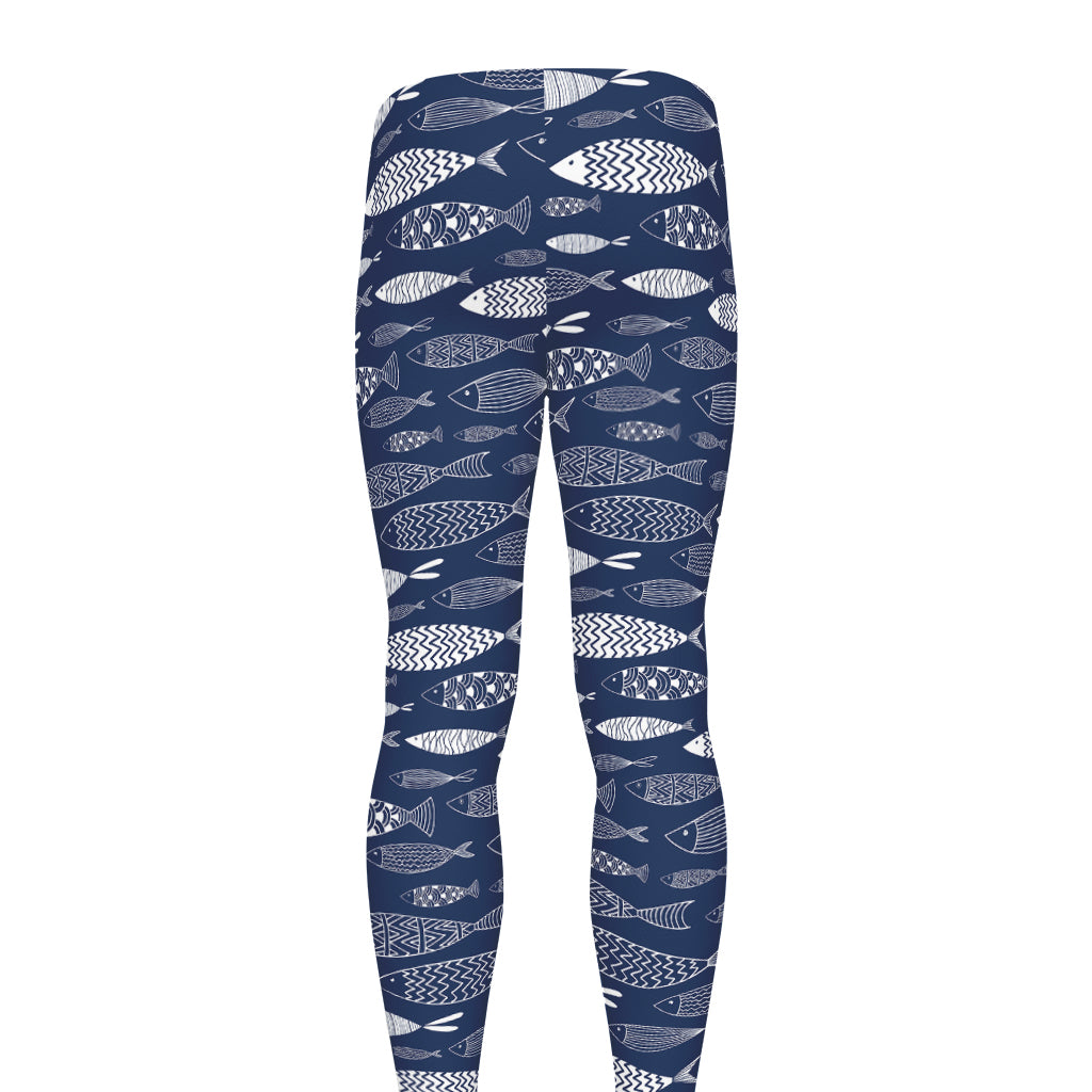 Ornamental Fish Pattern Print Men's leggings