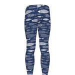 Ornamental Fish Pattern Print Men's leggings