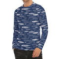 Ornamental Fish Pattern Print Men's Long Sleeve Rash Guard