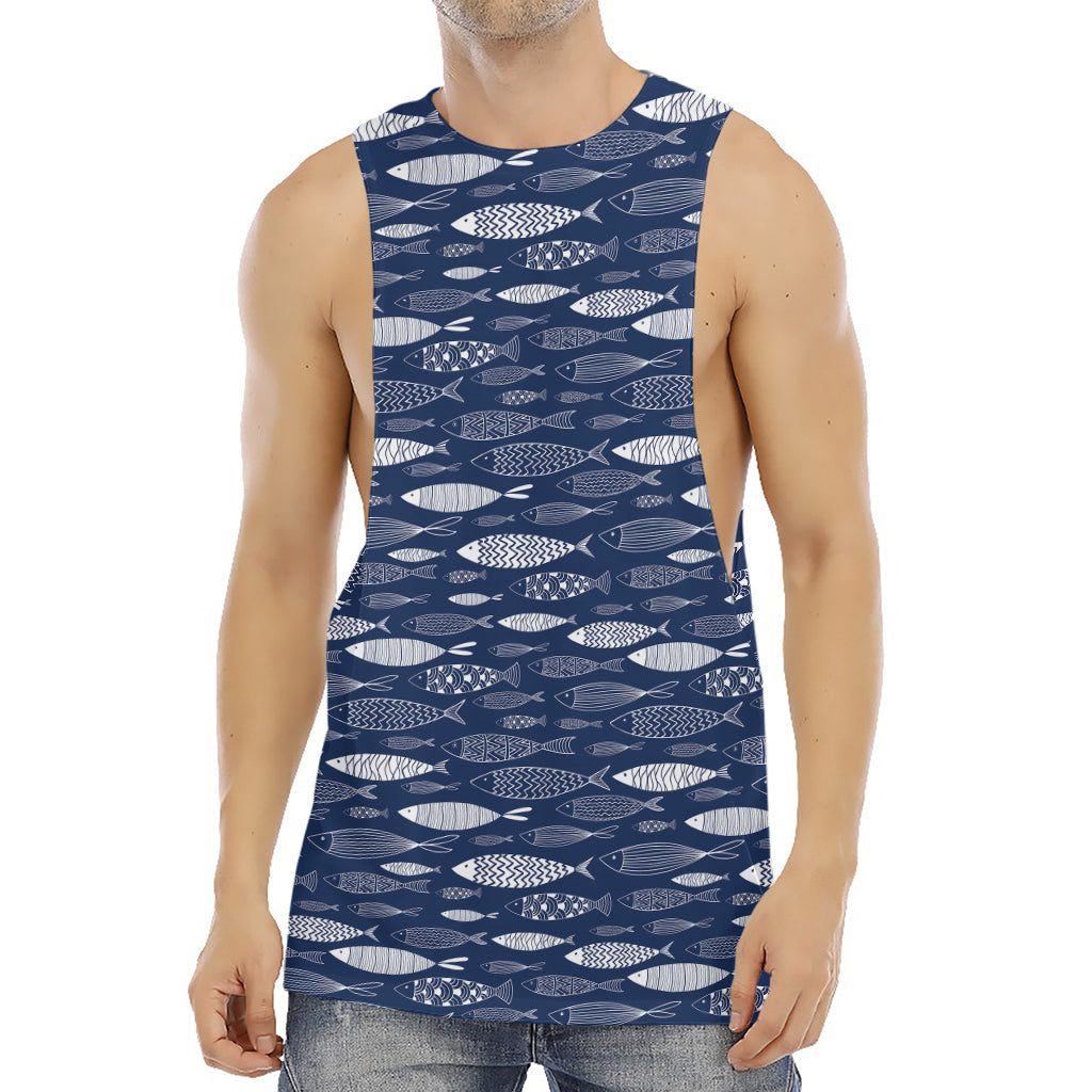 Ornamental Fish Pattern Print Men's Muscle Tank Top