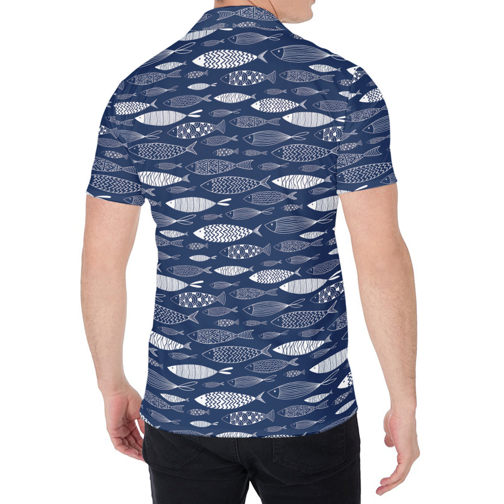 Ornamental Fish Pattern Print Men's Shirt