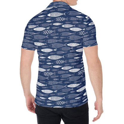 Ornamental Fish Pattern Print Men's Shirt