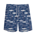 Ornamental Fish Pattern Print Men's Athletic Shorts