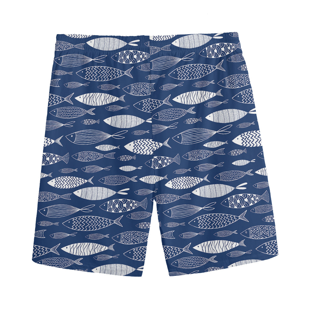 Ornamental Fish Pattern Print Men's Sports Shorts