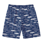 Ornamental Fish Pattern Print Men's Swim Trunks