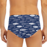 Ornamental Fish Pattern Print Men's Triangle Swim Briefs