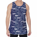 Ornamental Fish Pattern Print Men's Velvet Tank Top