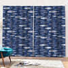 Ornamental Fish Pattern Print Pencil Pleat Curtains