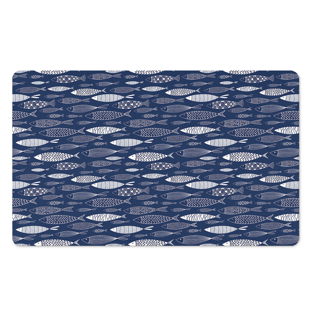 Ornamental Fish Pattern Print Polyester Doormat