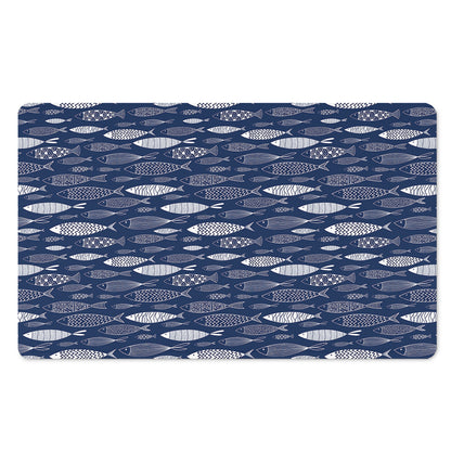 Ornamental Fish Pattern Print Polyester Doormat