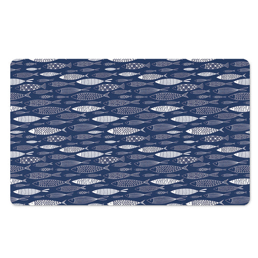 Ornamental Fish Pattern Print Polyester Doormat