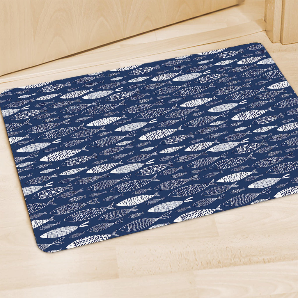Ornamental Fish Pattern Print Polyester Doormat