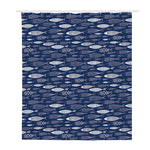 Ornamental Fish Pattern Print Polyester Shower Curtain